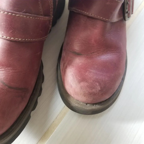 Fly London Mes 2 Petrol Leather Low Wedge Calf Boots Purple 37 - Picture 6 of 15